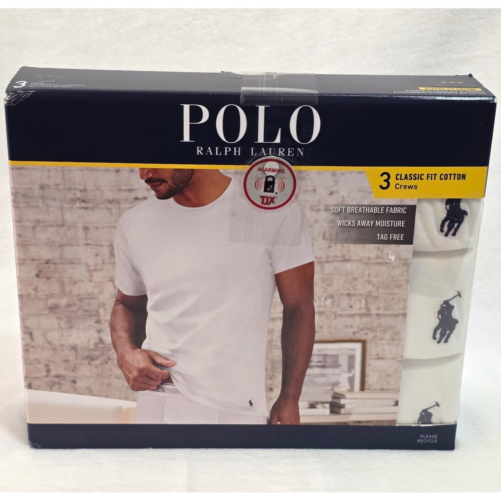 NWT Polo Ralph Lauren Men's Classic Fit Cotton Crew Neck T-Shirts 3-Pack  Size M